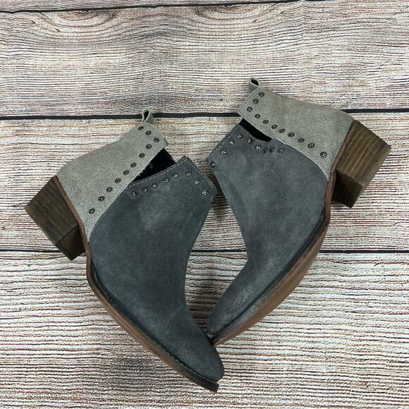 Diba True Short Order Suede Ankle Boots in Charcoal Pewter Size 8 Boho Western - Picture 9 of 13